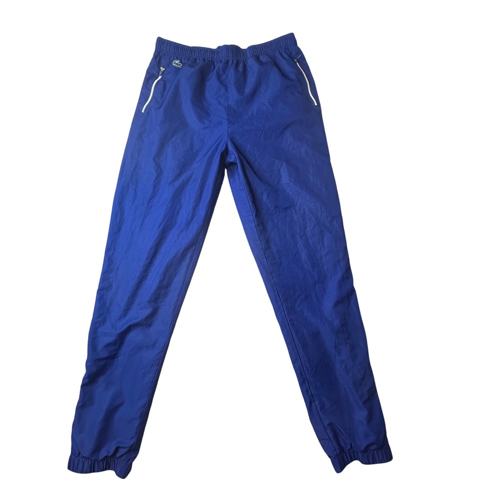 Lacoste Sport Track Pants Womens 16 Blue WJ1205 Joggers Ripstop Lined Athletic